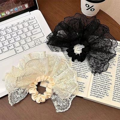 Lace Mesh Skirt Pendulum Hair Band Women'S High-End Sense French Style Oversized Hair Tie Intestine Ring Headrope Temperament Head Flower Hair Jewelry