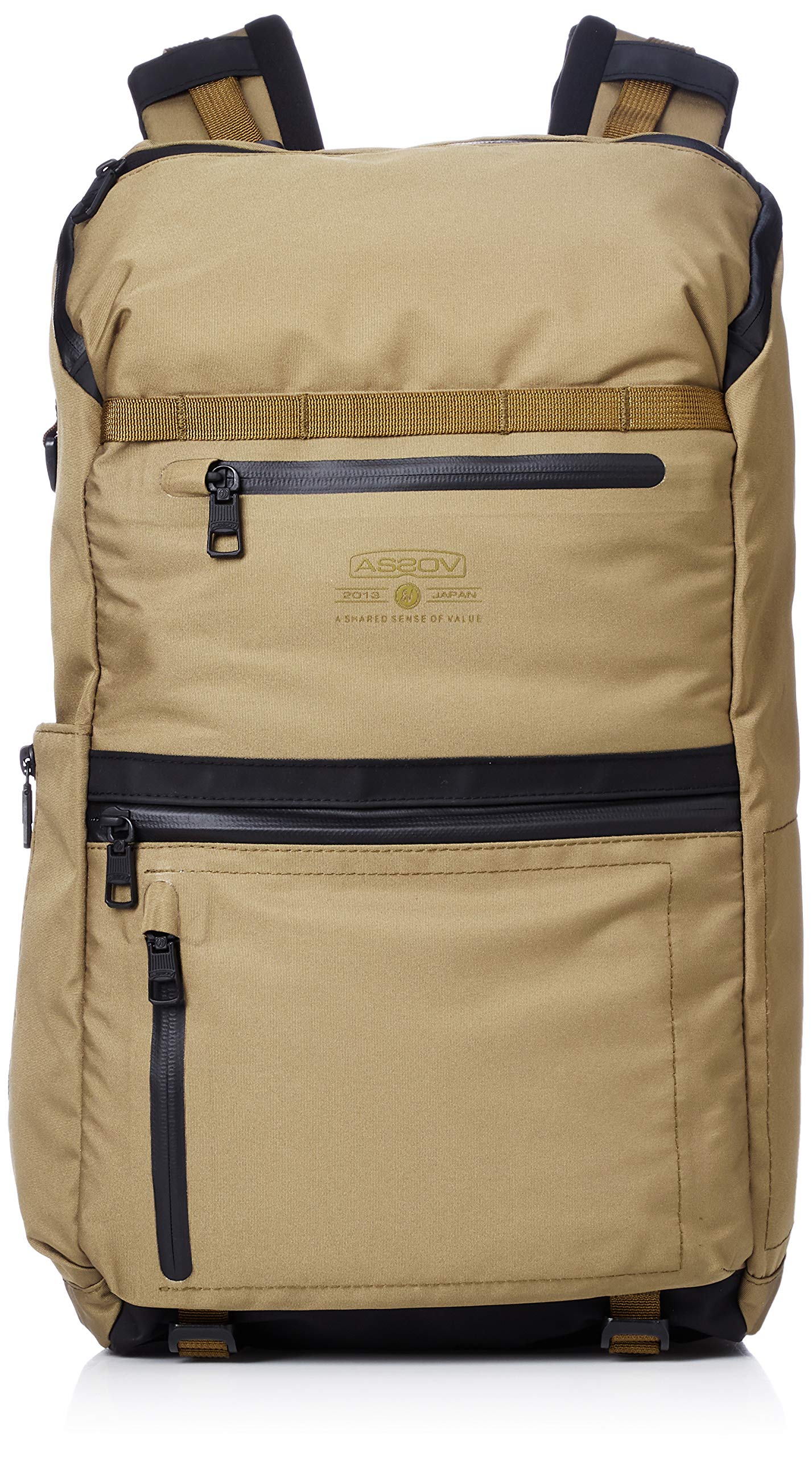 

ASSOB Waterproof School Backpack with Laptop Cordura 305D Round Zip One Size Men s Backpack, Storage, Backpack, Khaki,