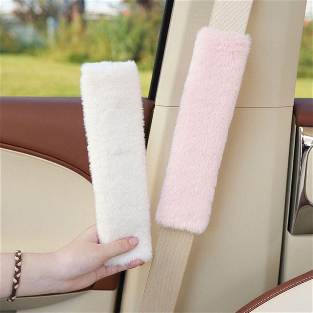 Warmer Pad Car Seat Belt Cover Soft Plush Safety Belts Protector Winter Warm