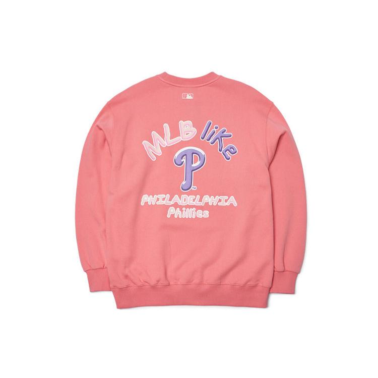 MLB Sweatshirts Unisex Pink Crew Neck Moderate Regular 3AMTL5116-10COS S
