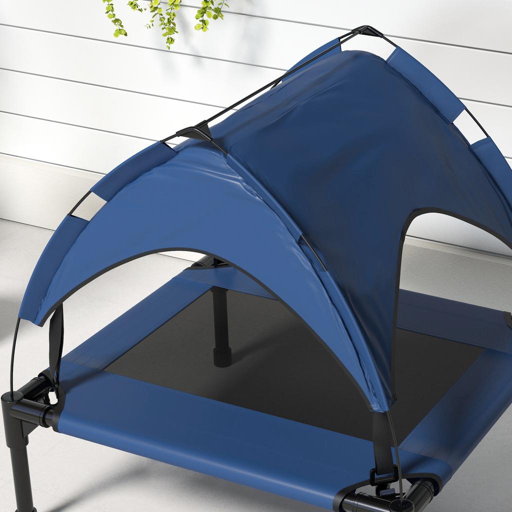 Cooling Raised Pet Bed W/ Washable Breathable Mesh, for Small Medium Dogs, 76 X 61 X 69.5cm - Dark Blue