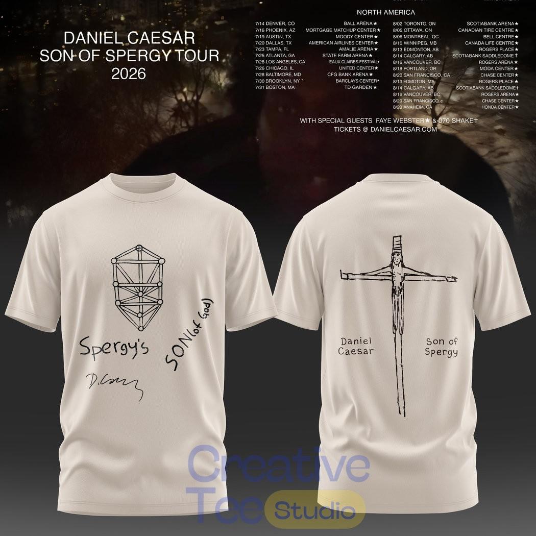 Daniel Caesar – “Son of Spergy” 2026 Tour T-Shirt Natural Color CL720 XXXXL