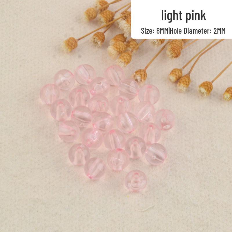 Perforated Transparent Round Acrylic Beads: Solid Color Crystal Resin Beads for DIY Beading Projects
