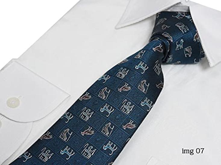 [0-STYLE.cravat] Silk Necktie, Da Vinci Brand, Ethnic, Gray, Navy, Red, Pink, Gift, Present, Archaeology, History, Graduation Gift, Doctorate, Job