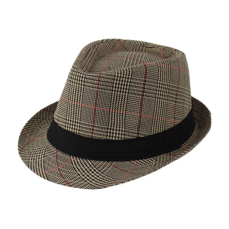 Cappelli Fedora Estivi per Uomo Mezza Età Cappellino Lino Panama Monocolore Jazz Cappello Cowboy Uomo Donna Festa Britannica Cappello da Sole