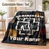 Custom Text Flannel Blanket Rammstein Print Warm Cozy Blanket Home Sofa Bedding