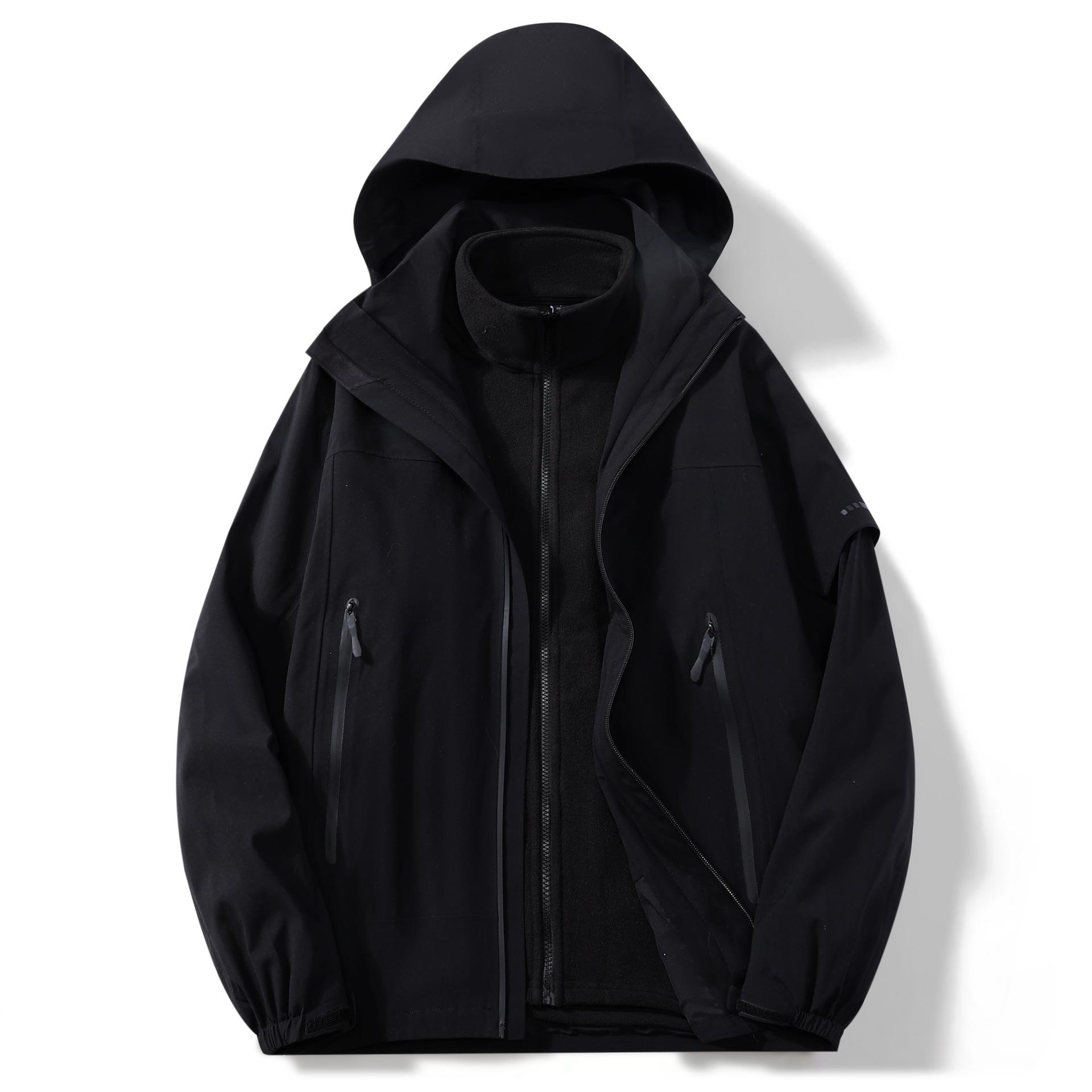 

Outdoor Three-in-one Rubber Jacket for Men s Waterproof Hiking Hiking Hiking Hiking Clothes Detachable Fleece Jacket for Women 3XL