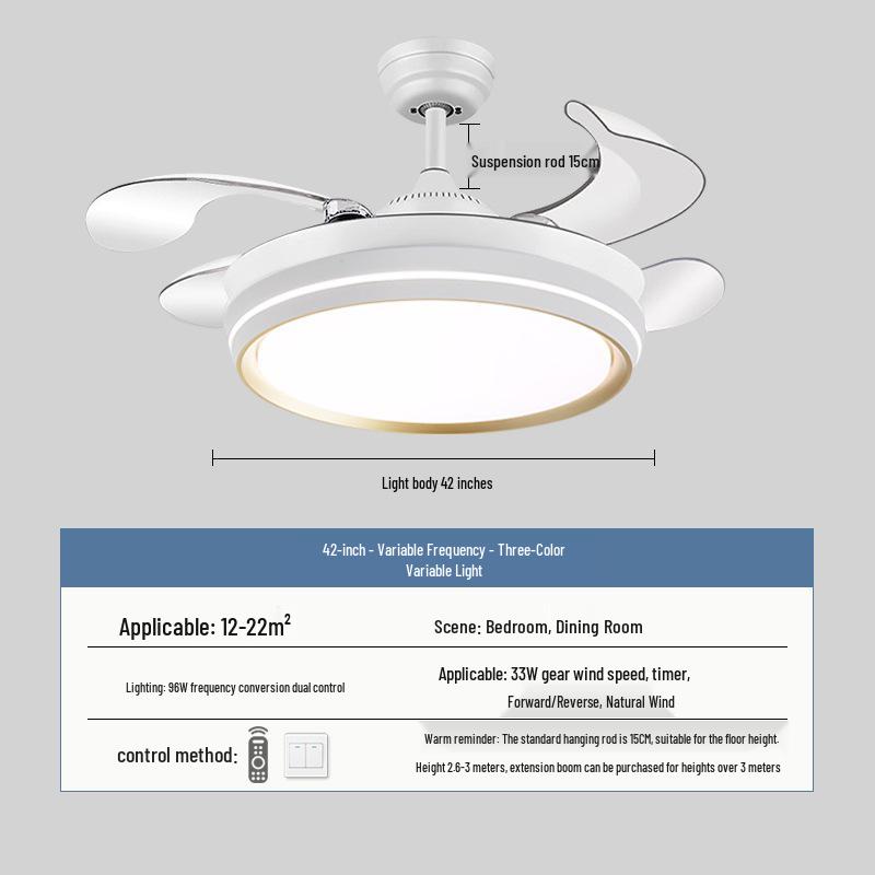 2026 New Model Flush Mount Ceiling Fan with Integrated Light for Living, Dining & Bedroom