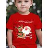 Summer Fashion Short-Sleeve Shirt for Boys with a Merry Christmas Design And Cartoon Print Perfect for Outdoor Casual Wear