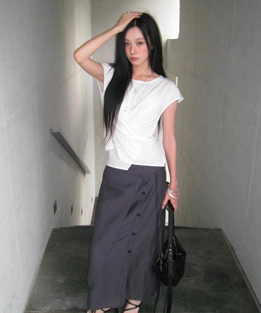 MIXXO Wrap Button Long Skirt_Miwwhg613B Miwwhg90Qb