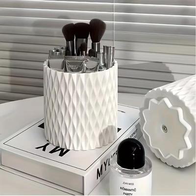 360 Rotation Large Capacity Makeup Brush Bucket Lipstick Eyebrow Pencil Eye Shadow Brush Storage Cartridge Portable Brush Storag