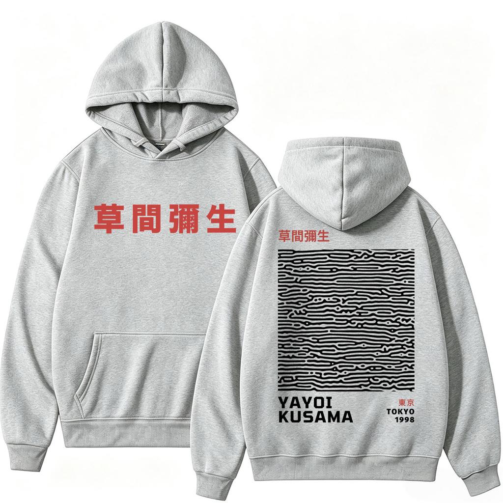 Japanese Style Yayoi Kusama Artist Tokyo 1998 Hoodie Unisex Unique Art Popular Sweatshirt Oversized Fleece Casual Sportwear