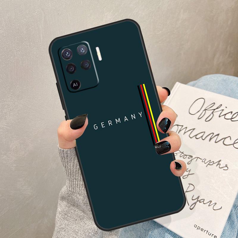 Germany Flag Emblem Case For Oppo A78 A98 A18 A38 A58 A60 A80 A40 A77 A57 A17 A74 A54 A94 A96 A76 A16 A15 A5 Pro
