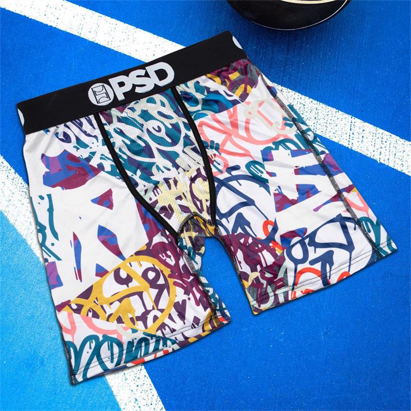 PSD Boxer Briefs Estampados Cómodos de Secado Rápido para Hombre de Línea Larga de Tiro Medio