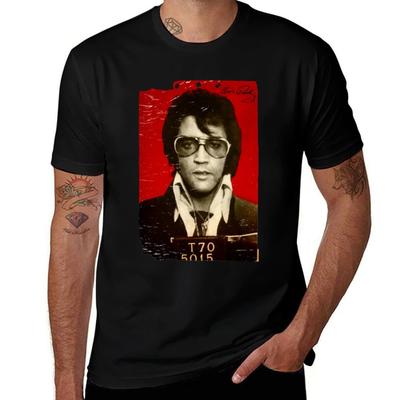 Camiseta con gráfico de la Ficha Policial del Arresto del Rey camisetas vintage ropa de anime camisetas para hombre algodón