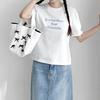 New Arrivals Open Run Embroidered Puff ShorT Sleeve T shirT Slim Round kiTsch   