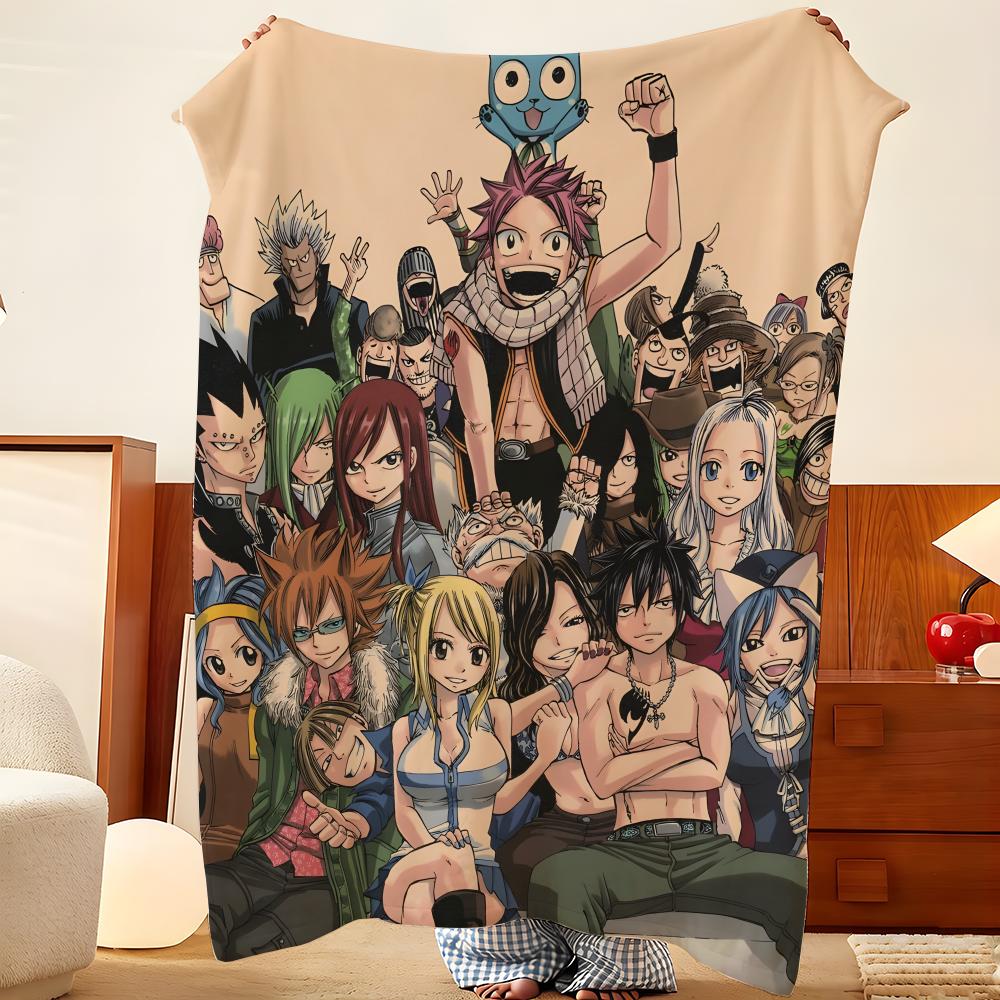 Anime F-Fairy T-Tail Throw Flannel Throw Blanket, Lightweight Cozy, Durable Washable cute Cool