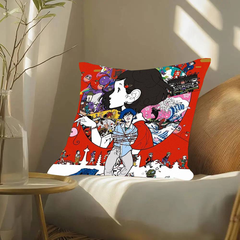 Anime The T-Tatami Galaxy Pillow Case Fashion Square Pillowcase Bedroom Sofa Room Ins Decoration Leisure