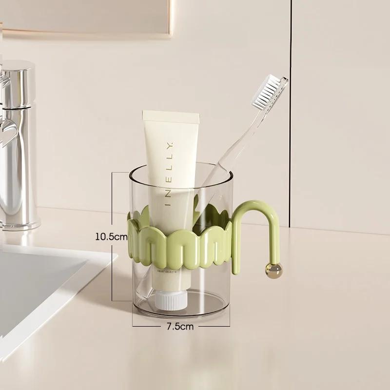 Transparent Mouthwash Cup Home Use Toothbrush Cup Couples' Wash Cup Simple Design Gargle Cup for Students & Everyday Use