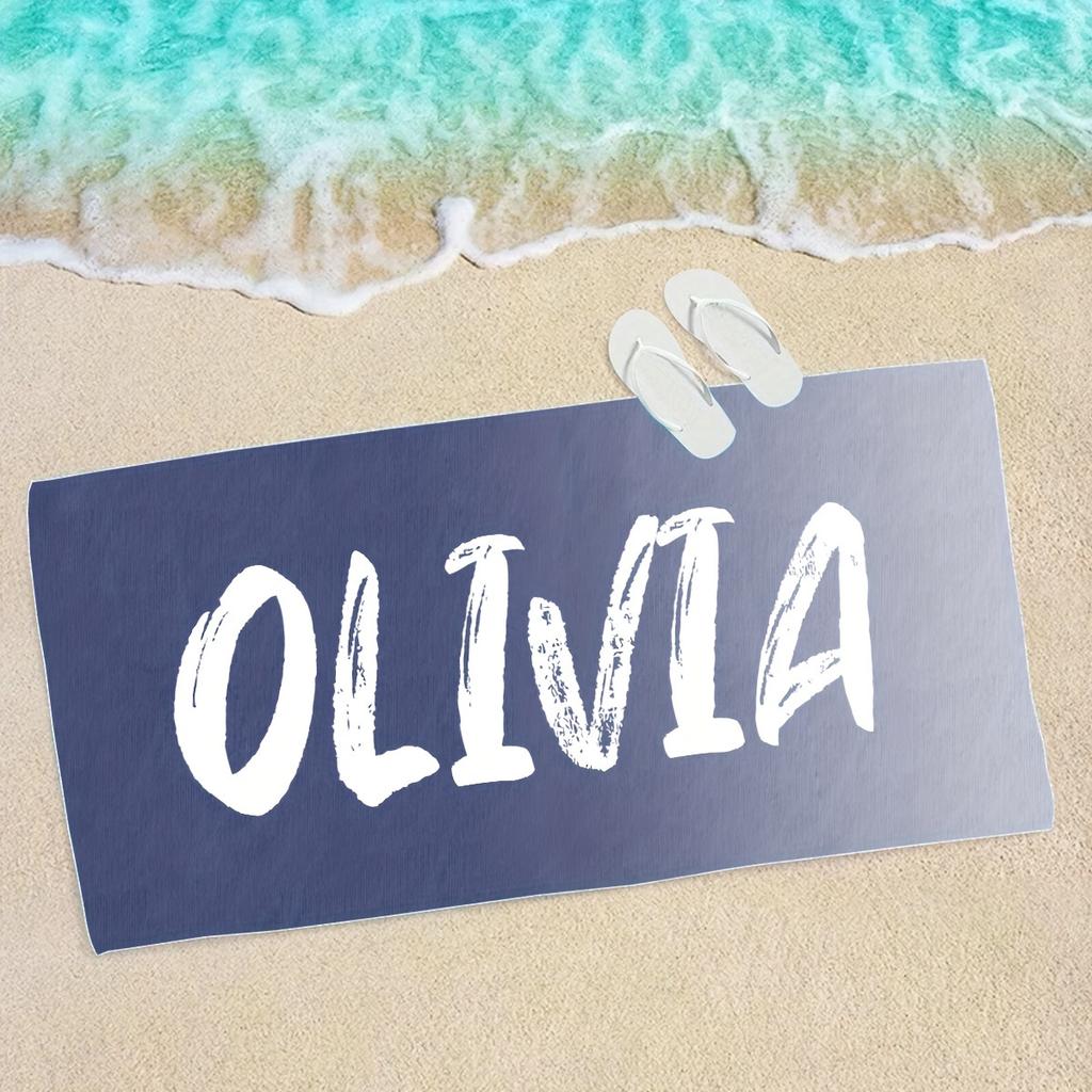 Personalized Beach Towel Custom Name/Logo Oversized Microfiber Quick-Dry Towel Summer Party Gift for Beach Swimming Bath Sports