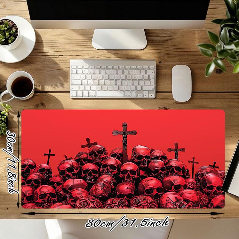 Skulls Crosses Xl Gaming Mouse Pad Nonslip Rubber Base Stitched Edge Waterproof Desk Mat For Pc Laptop Gamer Office Computer Accessories C929610