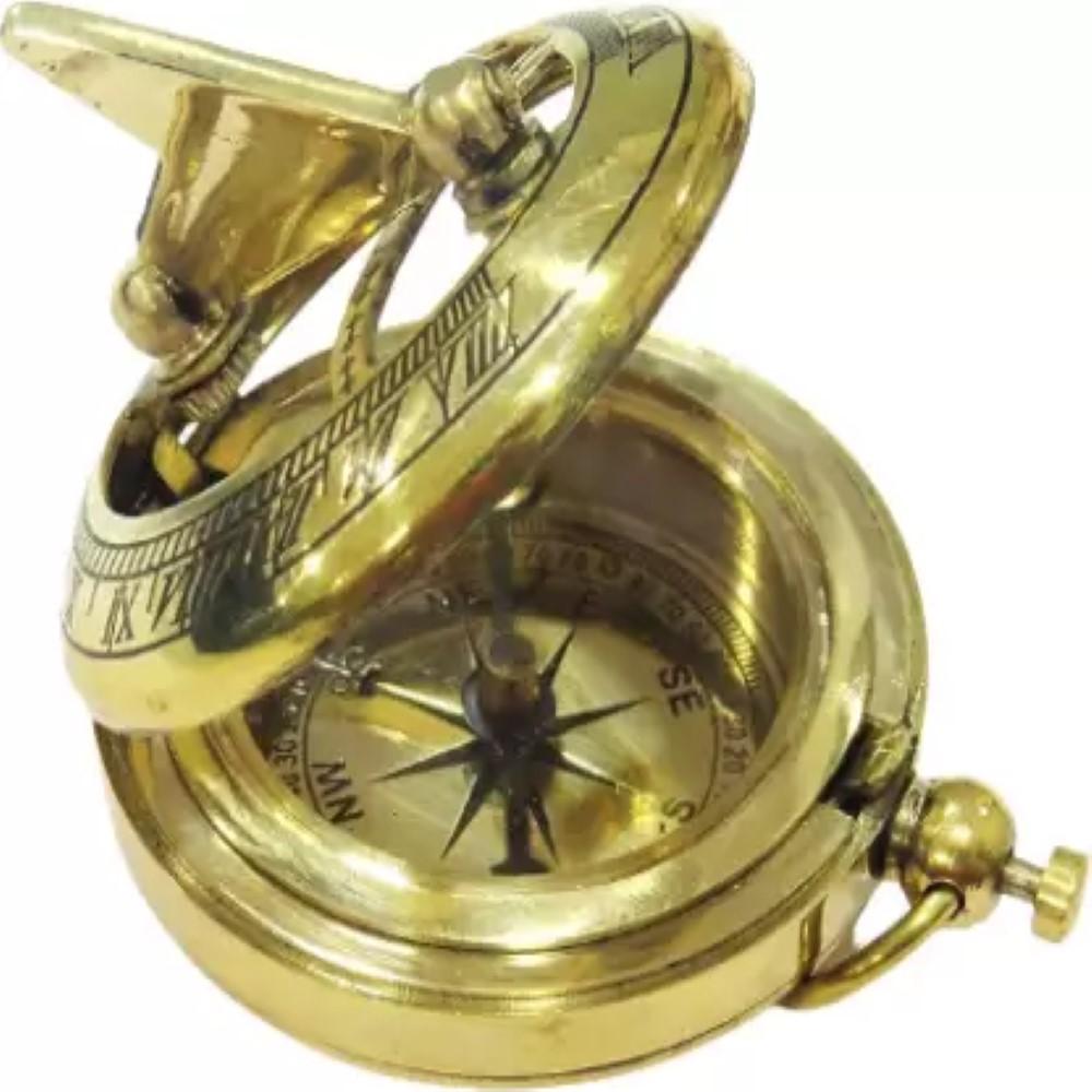 

Латунный солнечный компас с кнопкой - 6,35 см, навигационный инструмент для путешествий и походов как