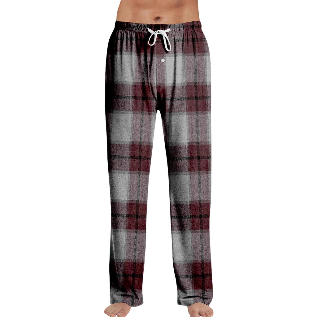 Pantalon de Pyjama à Rayures Vêtements de Nuit Décontracté Cordon de Serrage Taille Élastique Pantalon Confortable Droit Yoga Ample