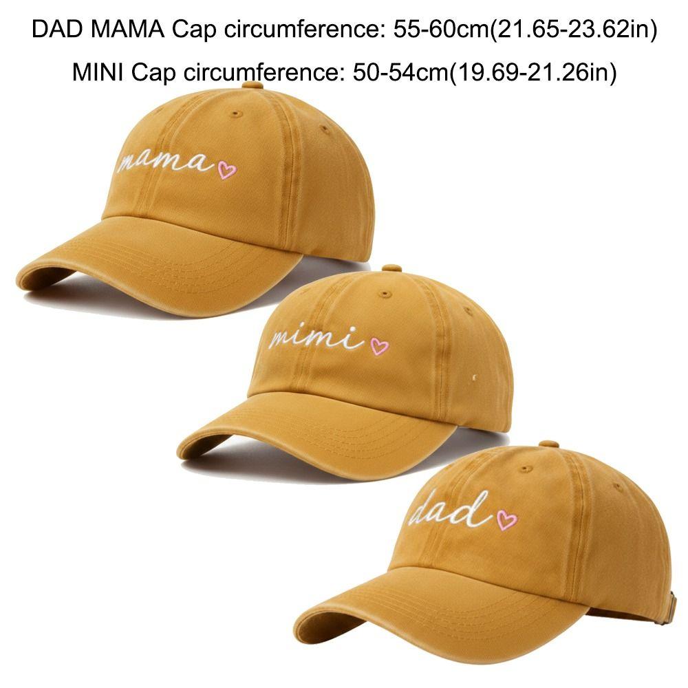 Adjustable dad mama mini Love Caps Washed Cotton Embroidery Baseball Cap Gifts