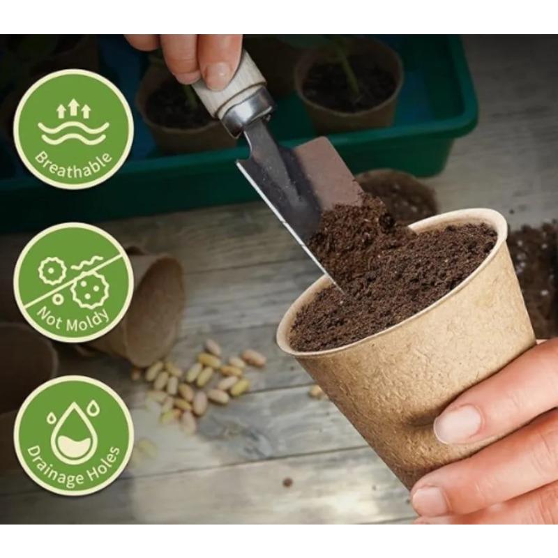 5-20 Pcs 6cm Garden Round Peat Pots Plant Seedling Starters Cups Nursery Herb Seed Tray Planting Tools Eco-friendly Biodegradable