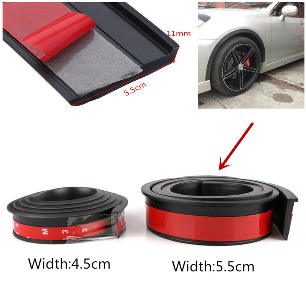 2Pcs 59'' Car Wheel Fender Extension Flares Arch Protector Wheel Eyebrow Rubber Strip 55Mm Widening