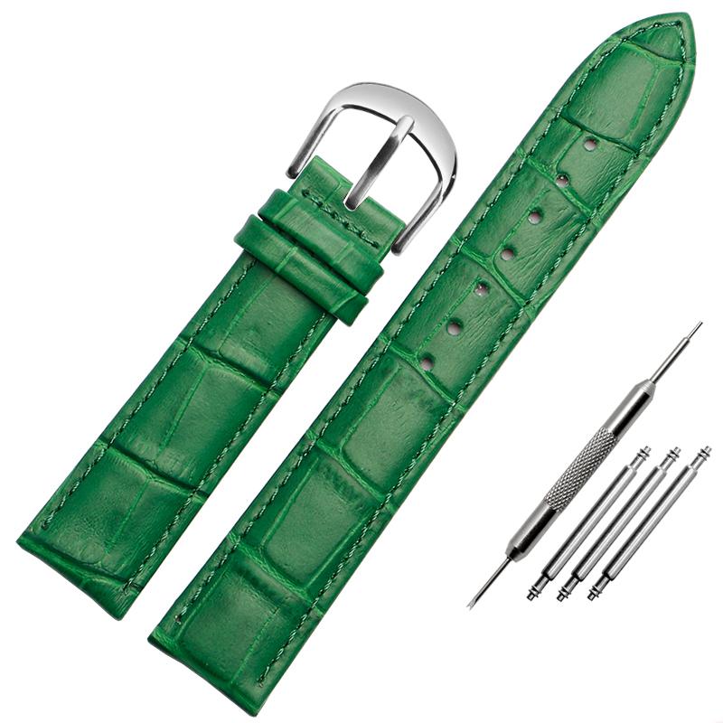 

Модный ремешок для часов из мягкой кожи, зеленый, розовый, красный, синий, из натуральной воловьей кожи, 12 мм, 14 мм, 15 мм, 16 мм, 18 мм, 20 мм, женские, мужские аксессуары 20mm