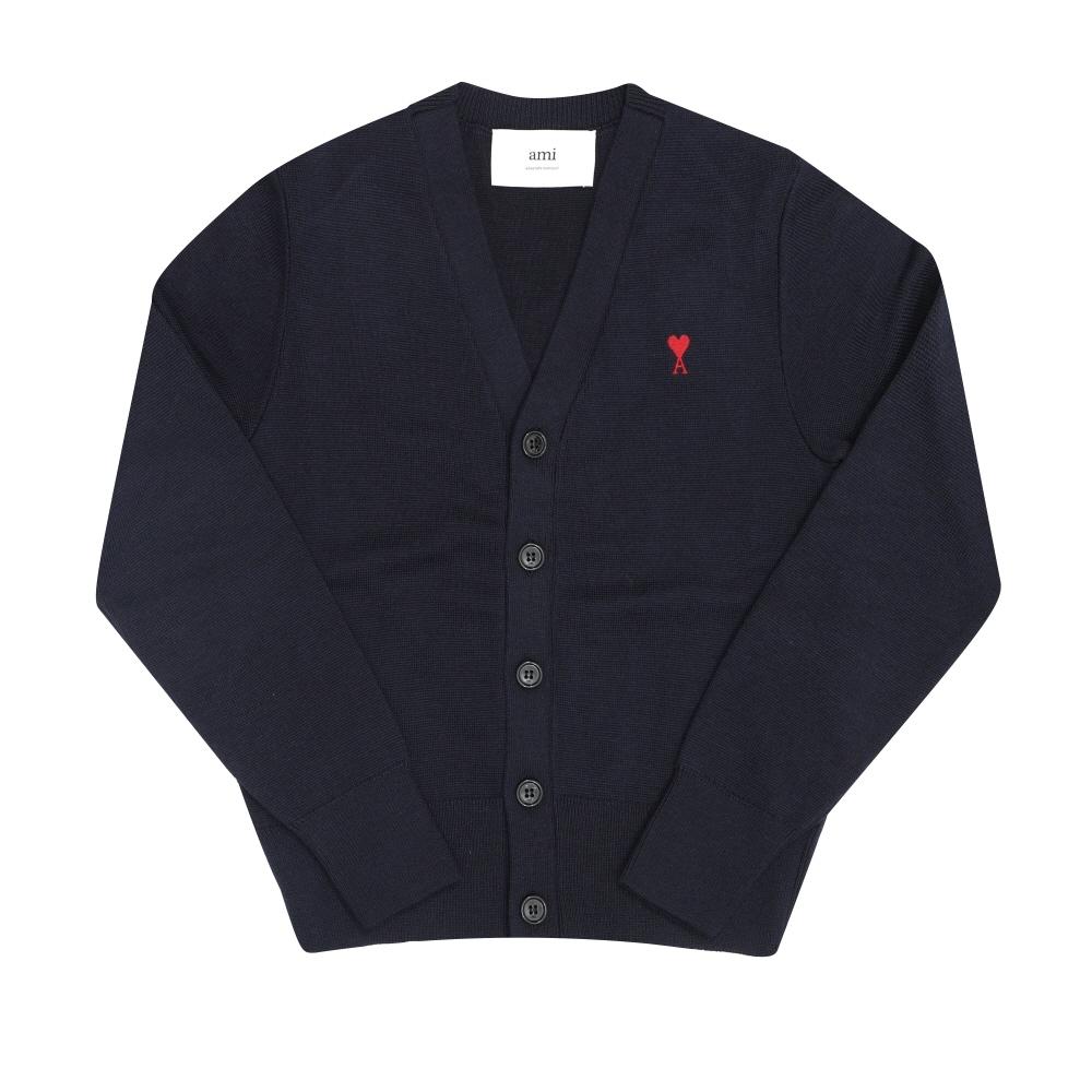

Ami Women S V Neck Small Heart Logo Cardigan Fkc374 001 414 FKC374 001 414 (L)