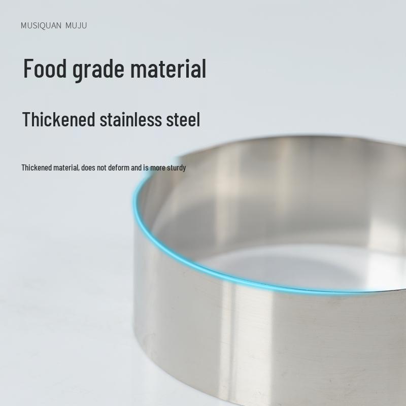 Round Square Heart-Shaped Mousse & Tower Ring, 4-10 Inch, Stainless Steel Baking Mold.