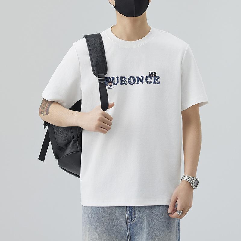 New Spring and Summer Letter Printing Loose Casual Men's Clothes Short-sleeved T-shirt Men's