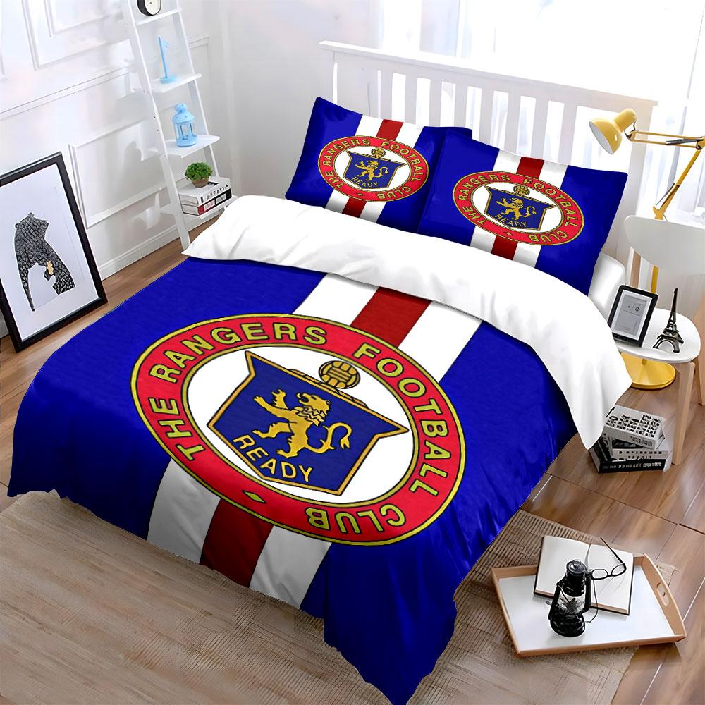 Rangers Football Club Bedding Set Bedding Duvet Cover Set Duvet Cover Pillowcases (1 * Duvet Cover 2 * Pillowcases, Without Duvet Insert)