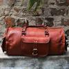 Genuine Goat Leather Duffle Bag 20" Travel Carry-on for Overnight, Gym, and Weekends"