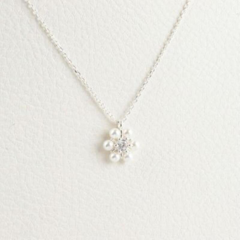 

Women s Cubic Pearl Fashion Flower Necklace A33354_Single Item