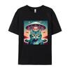 Elegant Cat Selfie Ufo Tshirt High Quality Men T Shirt Cosie Tops Shirt Unique Printed Funky Tshirt