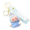 Flocking Yoga Keychain Small Pendant Cartoon Cute Doll Keychain Small Gift