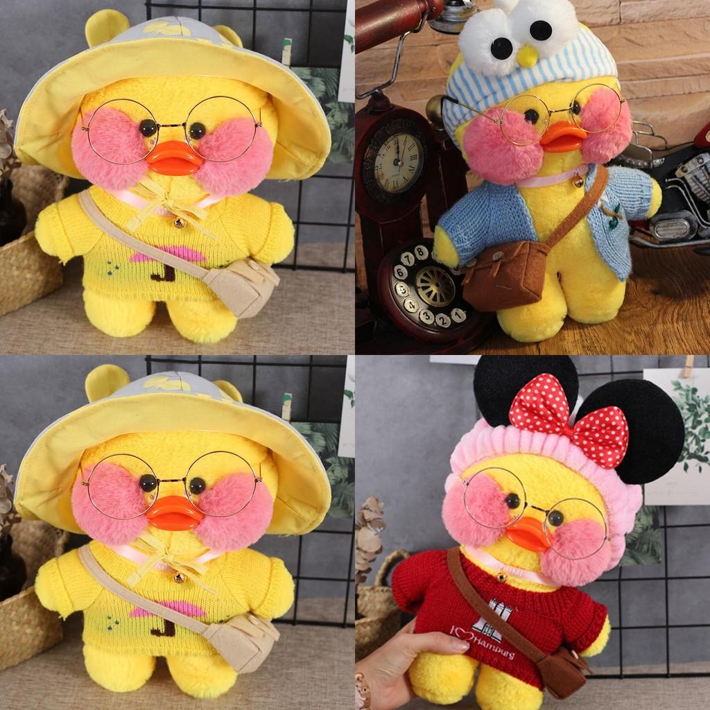 Miękka i Urocza 12"/30cm Lalafanfan Cafe Mimi Żółta Kaczuszka Kostium Pluszowa Zabawka