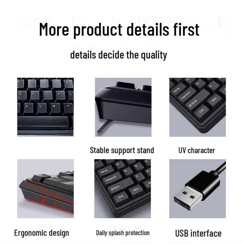 HNYH Wired Keyboard and Mouse Combo with Mouse Pad