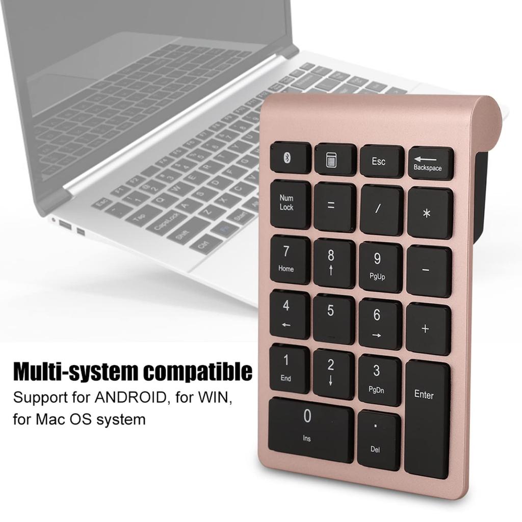 Wireless Mini Keyboard with Numeric Keypad - Bluetooth 5.0 Ergonomic 22-Key Keypad for Android and Mac OS - Scissor-Foot Key Design - 80 Hours of Use
