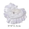 Bridal Ring Holder Cushion Heart Shaped Bearer Box Romantic Pillow with Ribbon for