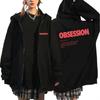 Merchandising Ossessione Film Horror Felpe con Zip Uomo Donna Casual Pile Ampie Maniche Lunghe Felpe con Cappuccio e Zip Giacche Cappotti