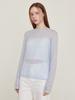 Leusejiem See-Through Tencel Long Sleeve T-Shirt - Sky Blue