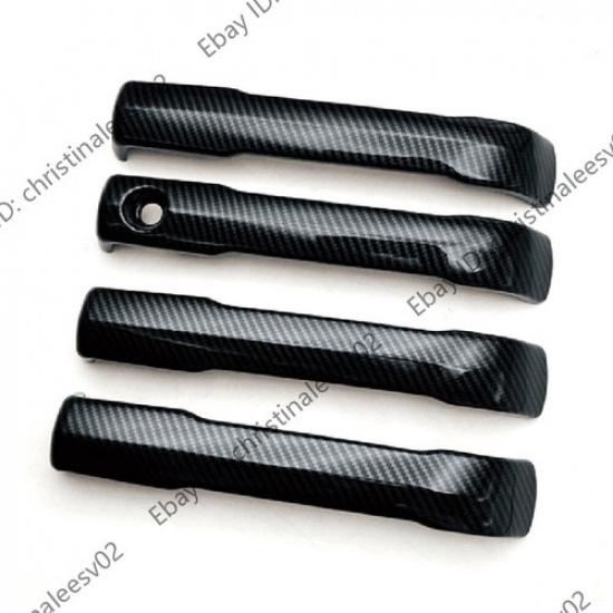 4x Carbon fiber Exterior Car Door Handles Trim Cover Fits 2024 Toyota Tacoma 4dr