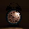Metal Ringing Alarm Clock Student Bedside Fashionable Simple Silent Alarm Clock Alarm Table Bell with Night Light Super Alarm Ring