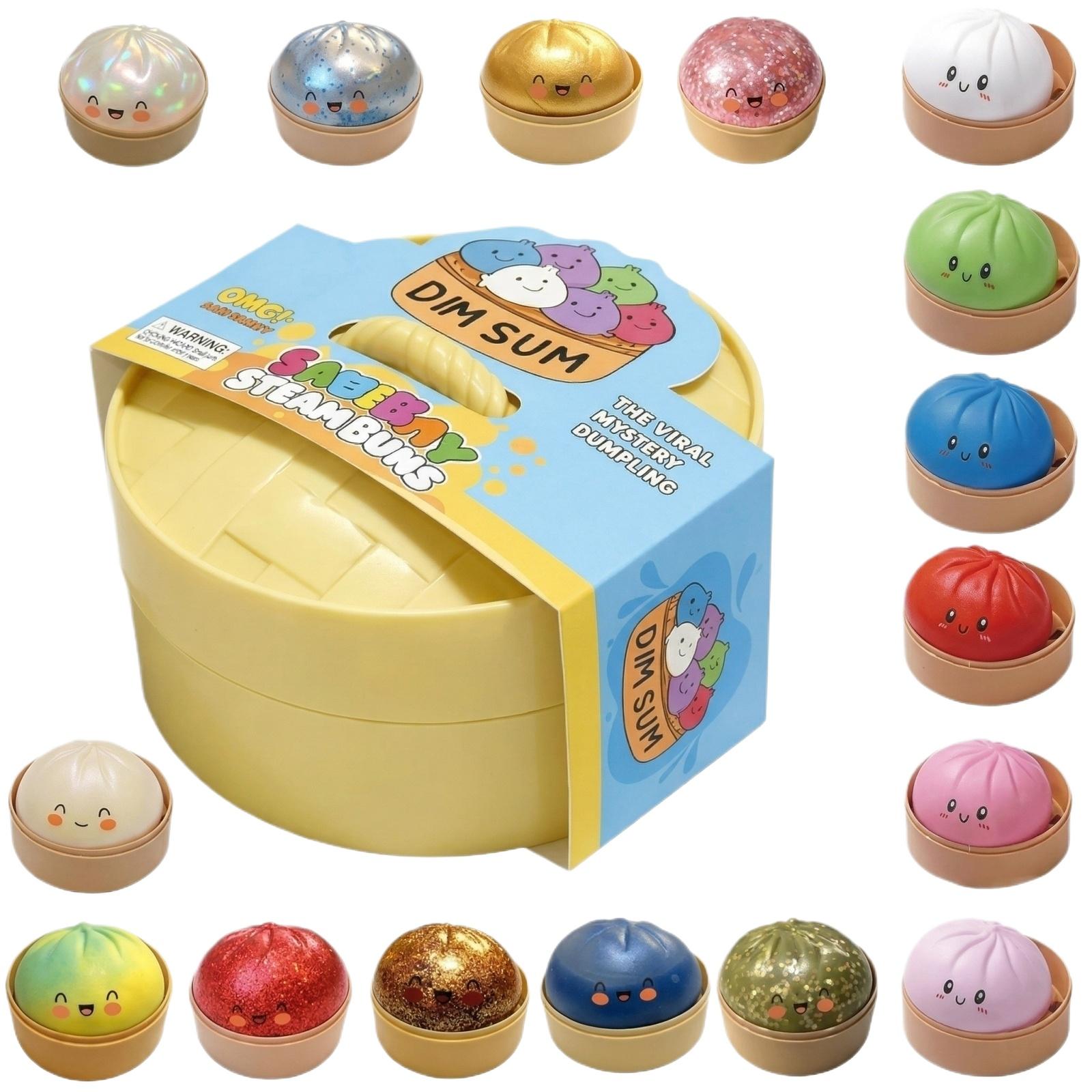 

Set of Cute Plush Dumpling Toys with Smiling Faces Soft Squeezable Collectible Steamer Box Packaging for Kids Adults One Size белый