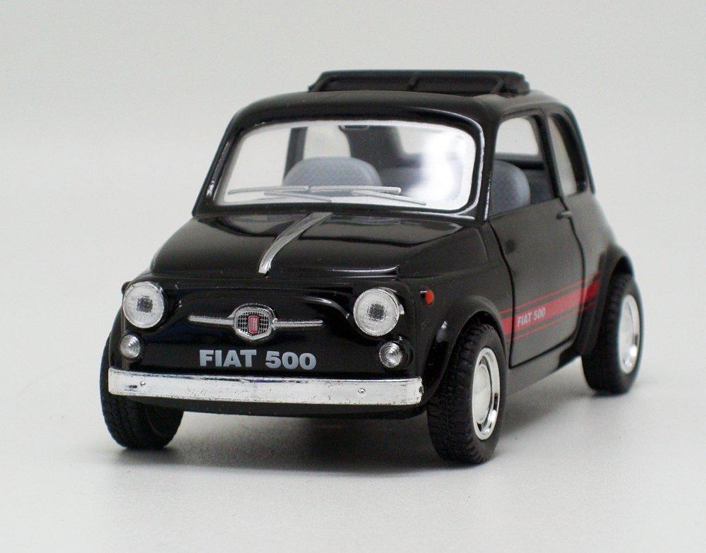 

Машинка масштабная Kinsmart FIAT 500 1/24 Инерционная (черный) чёрный