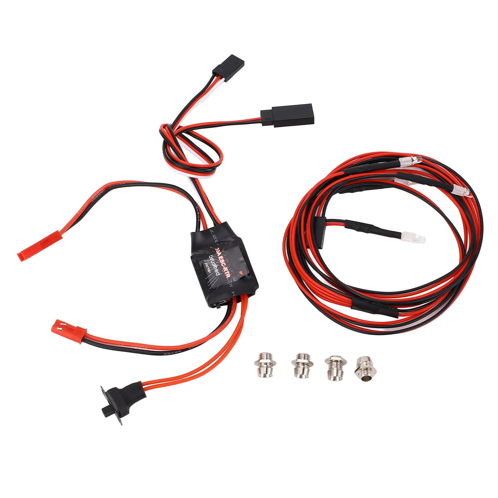 

30A Brushed ESC with LED Lights Dual Way Brake 30A Electronic Speed Controller for 130 180 260 280 380 Motor 1 16 1 18
